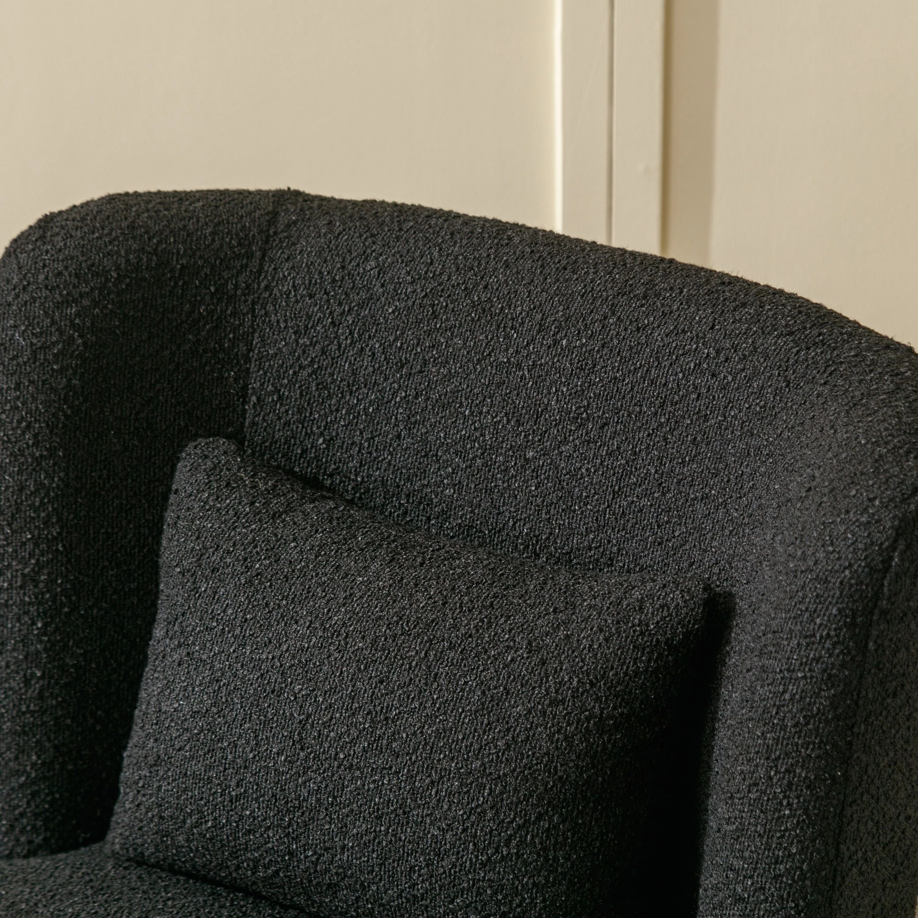23.6"W Modern 360 Degree Swivel Accent Barrel Chair Black