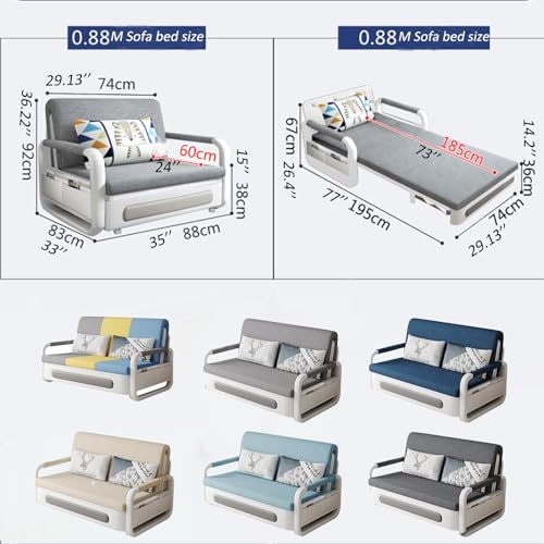 Folding Sofa Bed, Dual-Purpose Multifunctional Sofa Bed for Living Room, 2-in-1 Pull-Out Sofa Bed with Foam Mattress