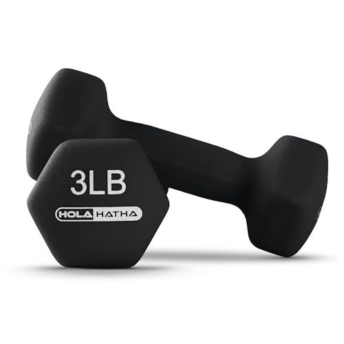 HolaHatha Neoprene Dumbbell Free Hand Weight Set with Rack, Ideal for Home Exercises to Gain Tone and Definition