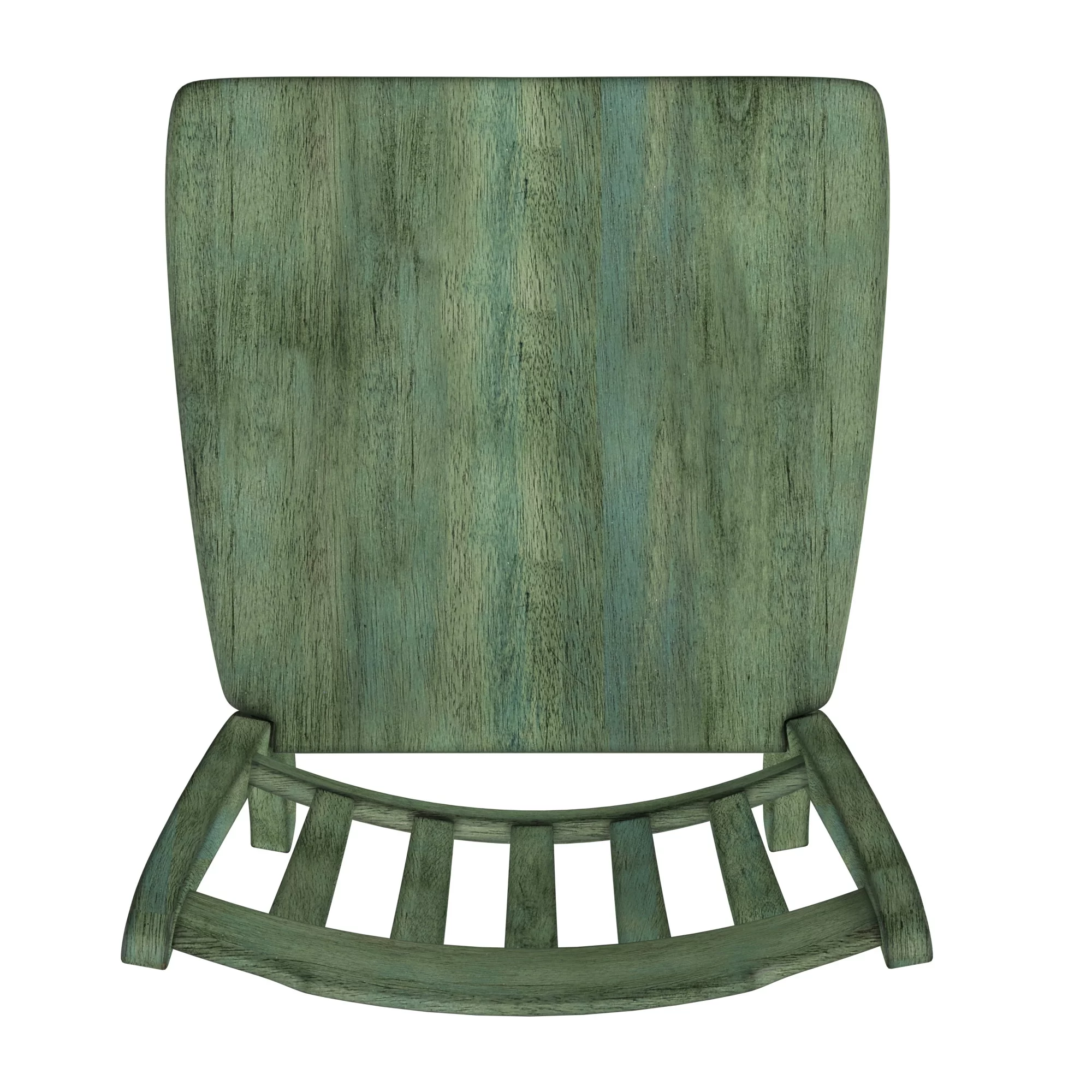 Weston Home Farmhouse Slat Back Wood Dining Chairs, Set of 2, Antique Sage Green