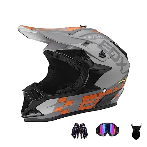 Motocross Helmet Set with Goggles Gloves Mask