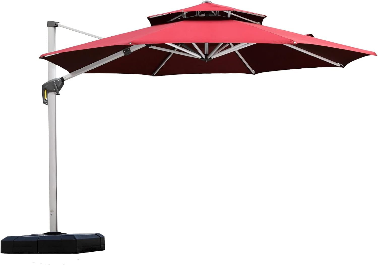 PURPLE LEAF 11 Feet Patio Umbrella Outdoor Round Umbrella Large Cantilever Umbrella Windproof Offset Umbrella Heavy Duty Sun Umbrella for Garden Deck