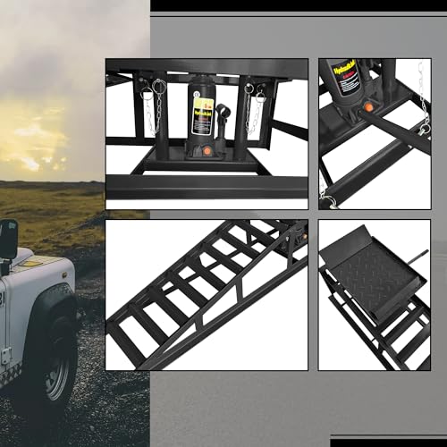 2 Pack Hydraulic Car Ramps 5T 10000lbs Low Profile Car Lift Service Ramps Truck Trailer Garage,Height Hydraulic Vehicle Ramps