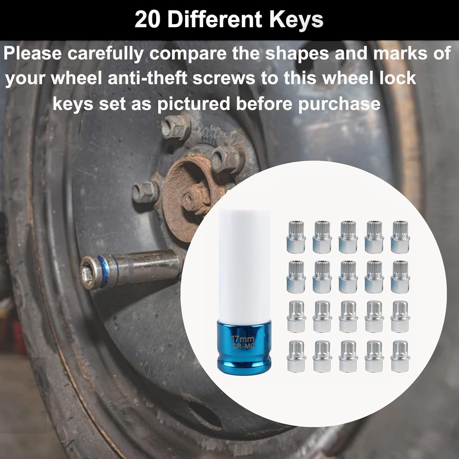 Automotive Wheel Lock Removal Kit Locking Lug Nuts Compatible for BMW Torx Bit Set