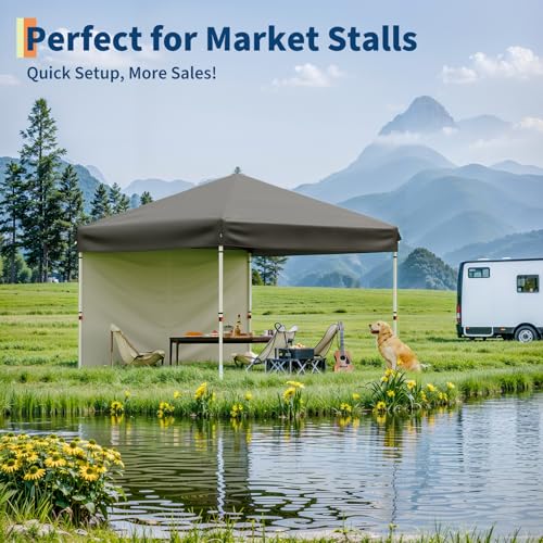 10x20 Pop Up Canopy - Easy Up Camping Tent with One Roller Bag, 3 Adjustable Height, 4 Weight Bags for Deck, Garden, Sports, Beach, Party - White