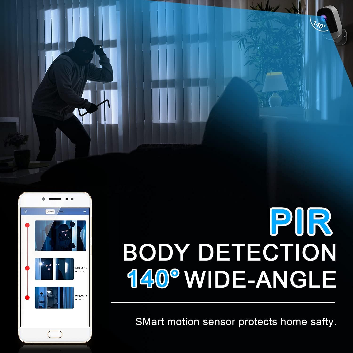 Wireless Security Camera Outdoor, 2K Indoor Security Camera for Home Security