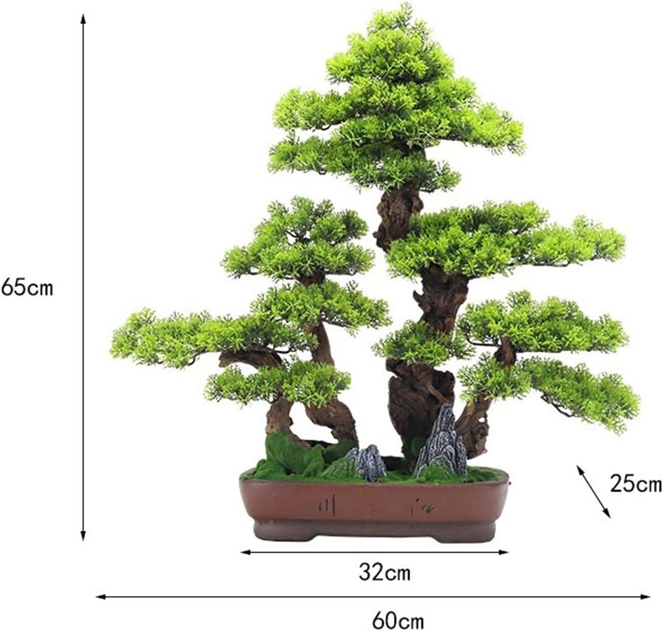 Artificial Bonsai Tree Office Study Chinese Decorative Ornaments Simulation Bonsai Fake Green Plants Potted Hotel High-grade Furnishings Artificial