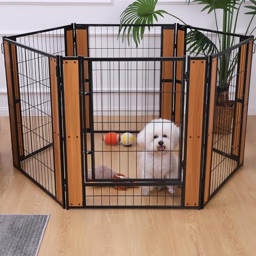 Heavy Duty Dog Playpen 32 Inch Height - Indoor Outdoor Pet Fence Enclosure for Medium and Small Dogs