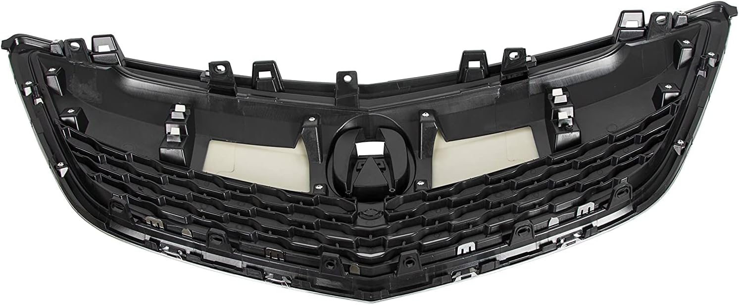 HECASA Front Grille Cover Compatible with 2014-2016 ACURA MDX Silver Black Replacement for AC1200121 75101TZ5A01