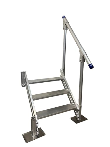 Patriot Docks Aluminum Dock Stairs (2 Step w/ 1 Handrail) (10922)
