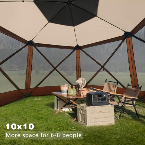 MASTERCANOPY 12x12FT Pop Up Gazebo Screen Tent - Instant Screen House with Netting, Quick Set, Outdoor Canopy Shelter with Carry Bag for Camping