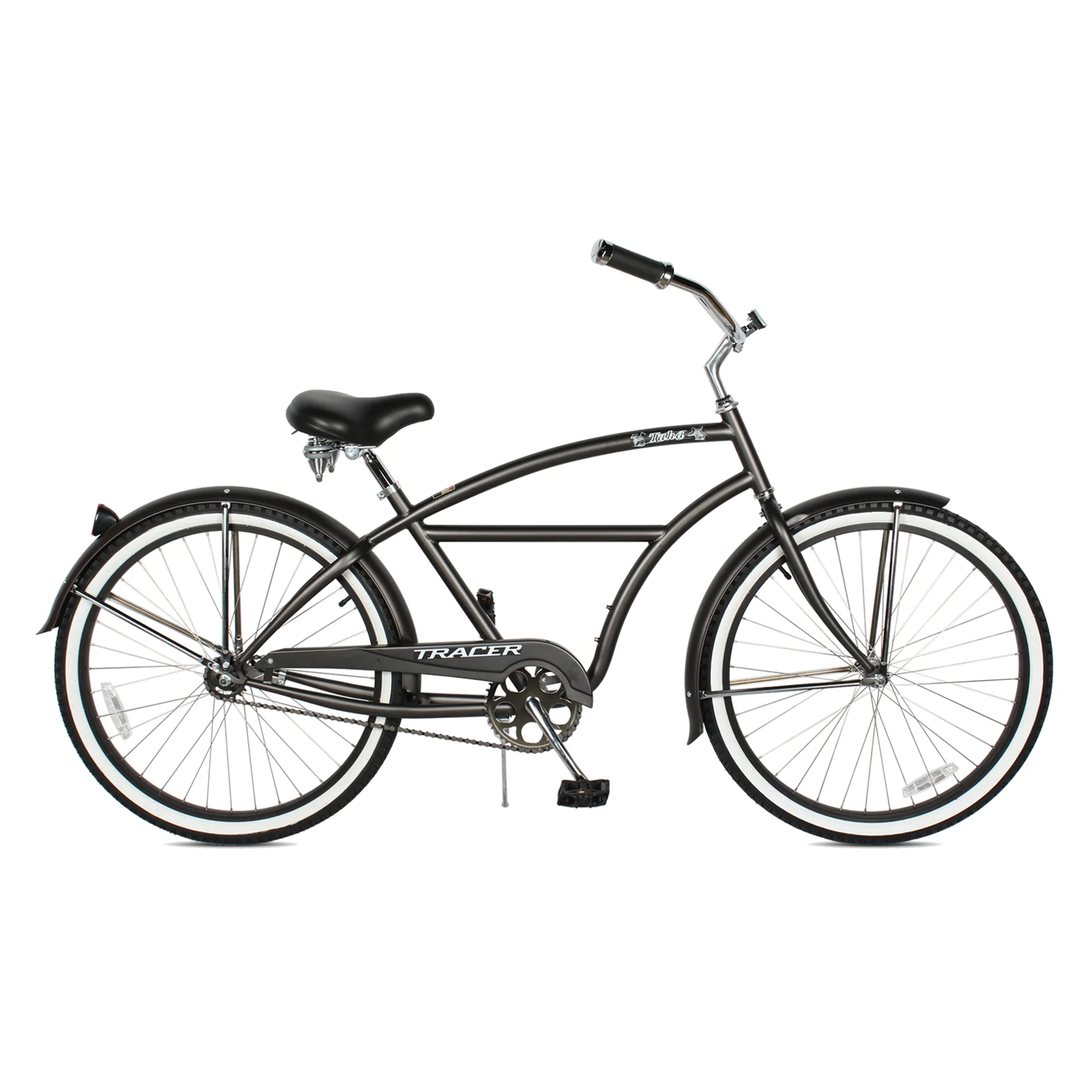 TRACER Taha 26 Inch Beach Cruiser 7 Speed Steel Men's Bicycle, Black