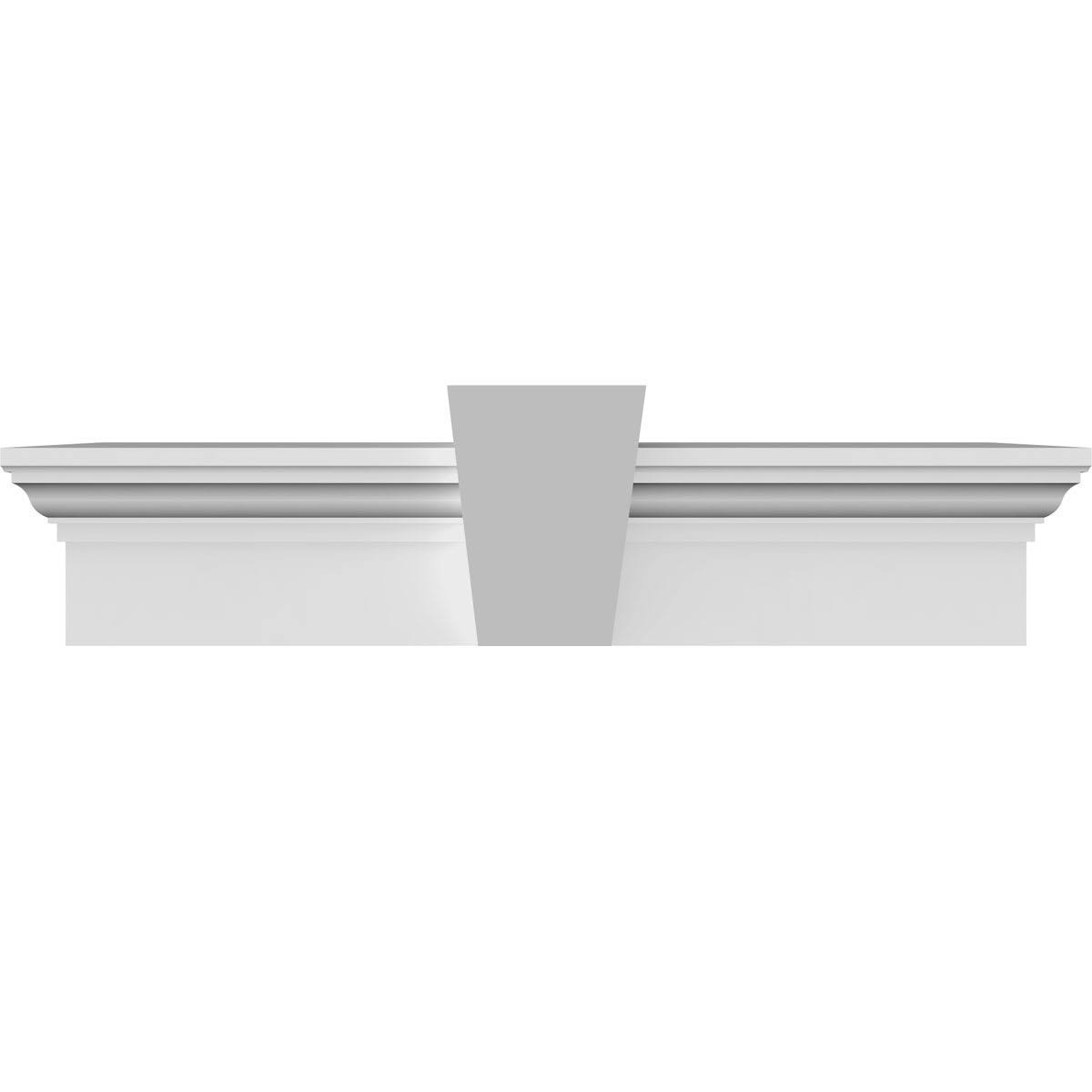 45 inch Bottom Width x 48 1/2 inch Top Width x 6 inchh x 1 inchp Traditional Crosshead w/ Flat Keystone
