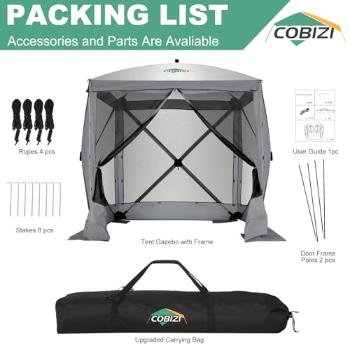 COBIZI 12x12ft Pop up Gazebo Screen Tent Screen House for Camping, Camping Outdoor Screened Gazebo, Canopy Tent
