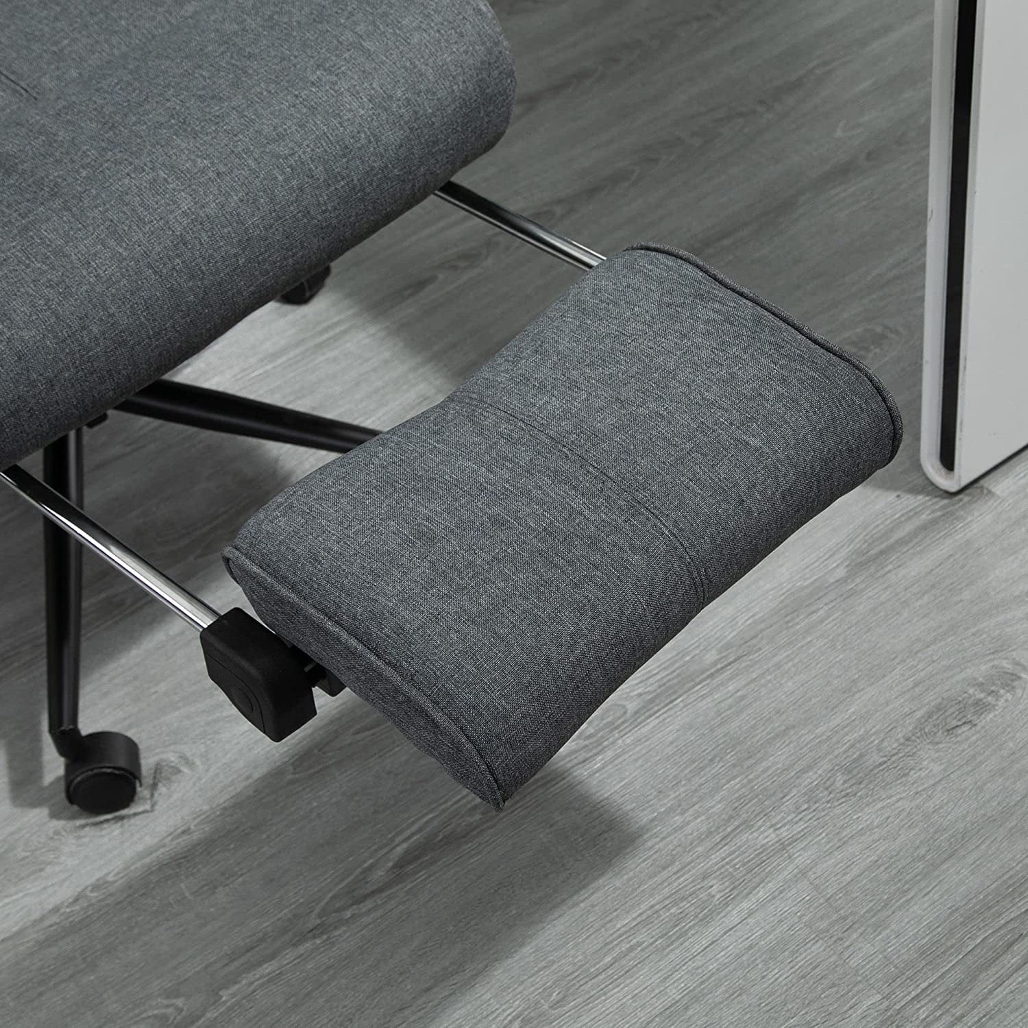 High Back Executive Office Chair, Reclining Computer Desk Chair With Footrest, Height Adjustable Fabric Office Chair With Headrest And Lumbar Support