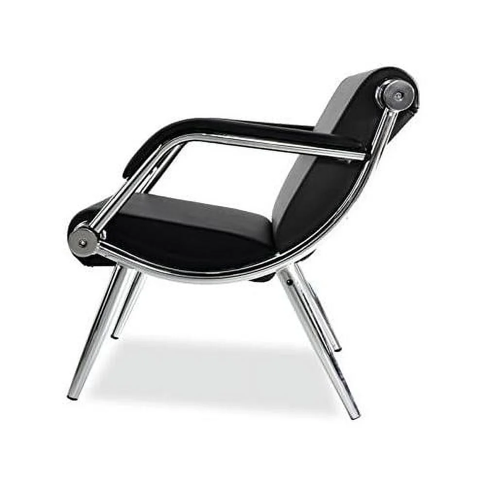 2Pcs Black PU Leather Office Reception Chair Waiting Room Visitor Guest Sofa Seat