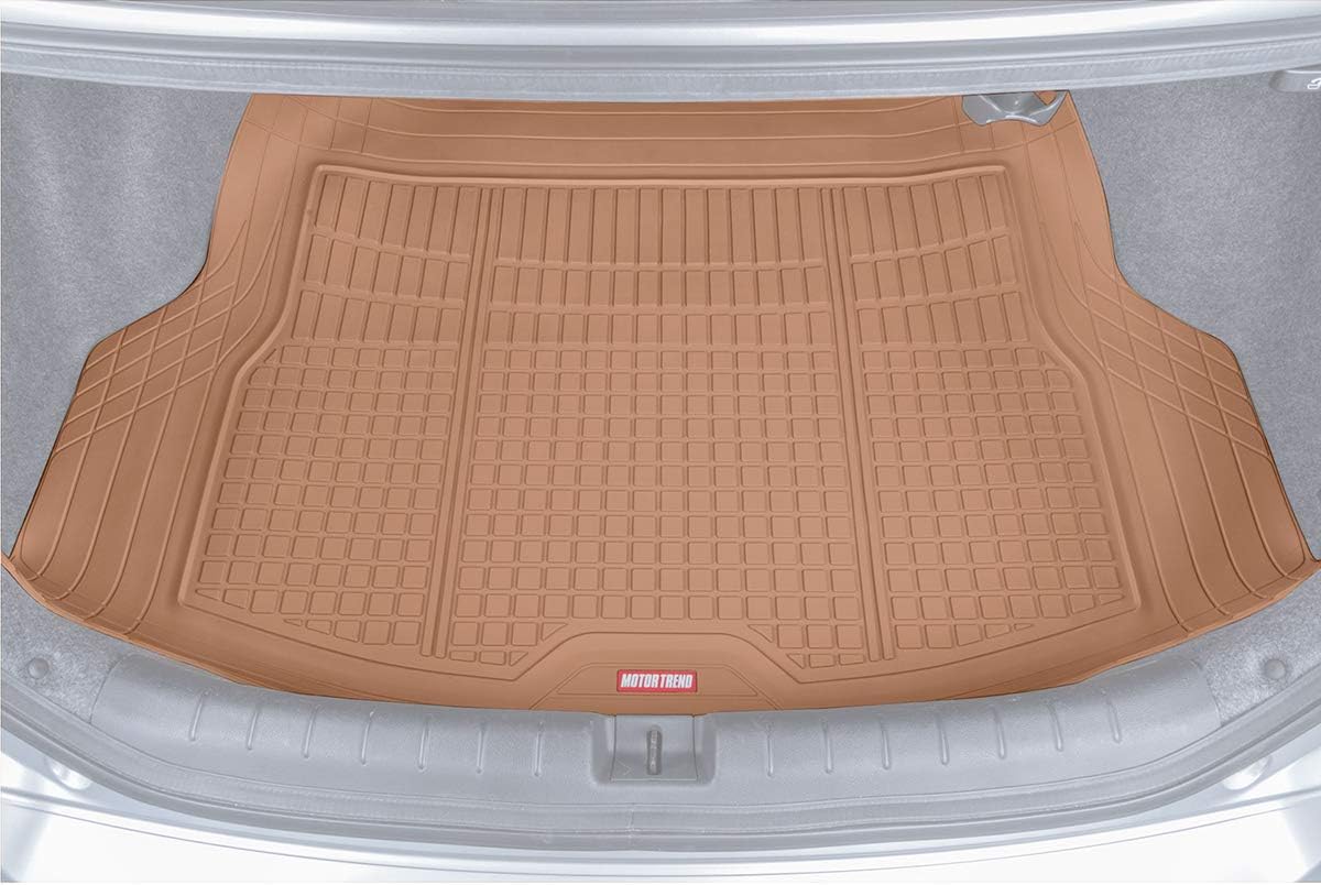 Motor Trend Premium FlexTough All-Protection Cargo Mat Liner – w/Traction Grips & Fresh Design, Heavy Duty Trimmable Trunk Liner for Car Truck SUV