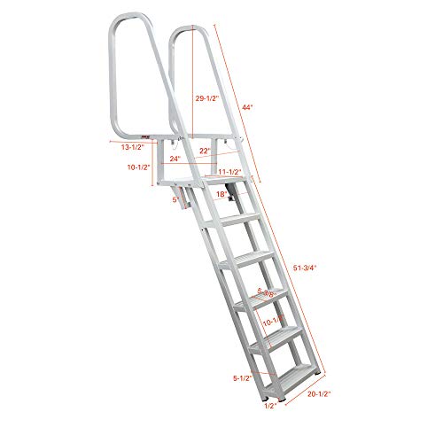 Extreme Max 3005.3913 Deluxe Flip-Up Dock Ladder with Welded Step Assembly - 4-Step