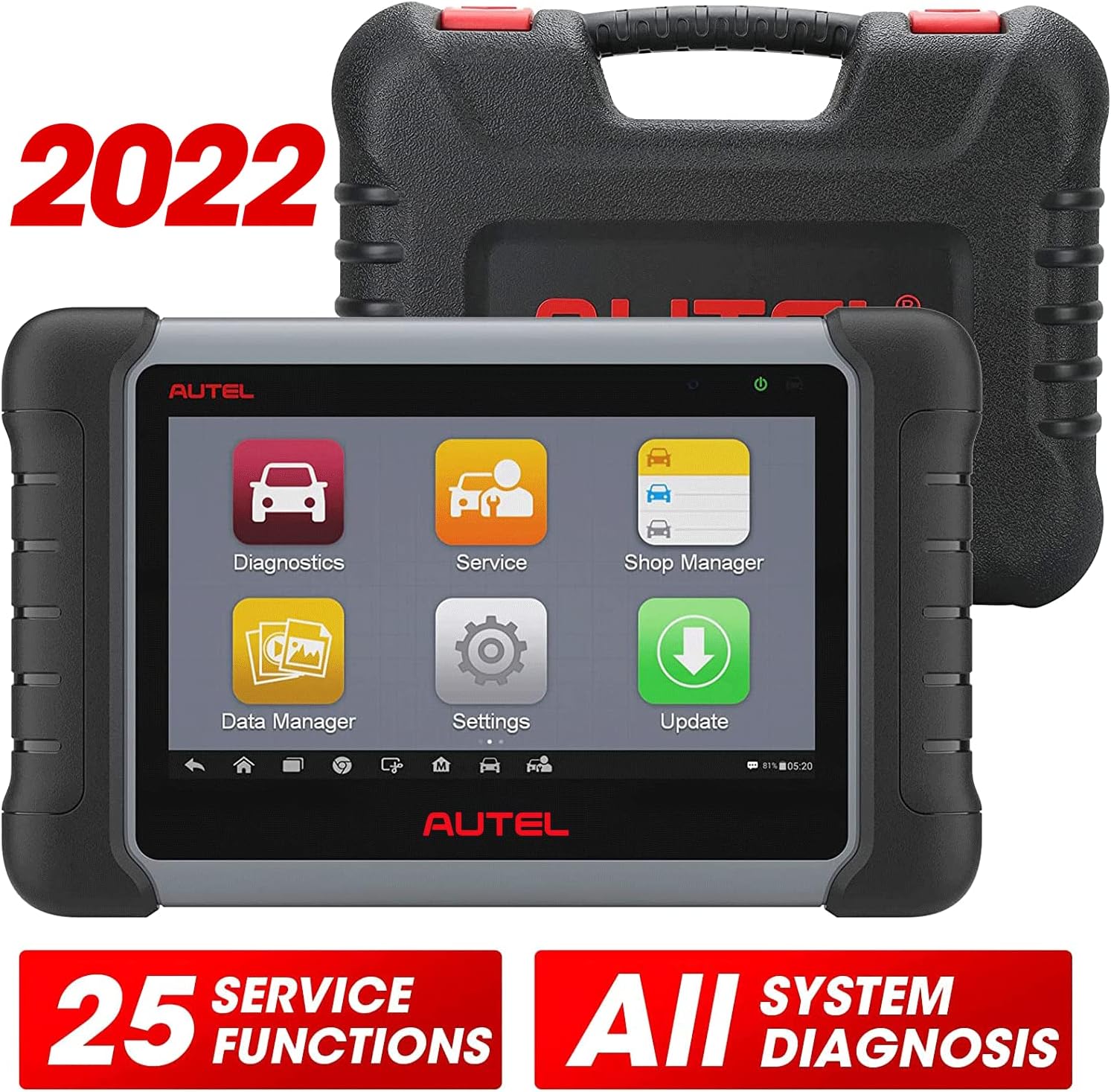 Autel Scanner MaxiCOM MK808, [Same Function as MaxiCheck MX808] , 2022 Auto Scanner with All System Diagnostic & 25+ Services, ABS Bleed, IMMO
