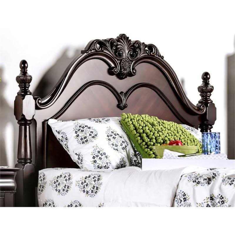 Furniture of America Ruben Traditional Queen Poster Bed in Cherry