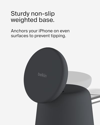 Belkin 2-in-1 MagSafe Wireless Charging Dock 15W Fast Charge iPhone Charger Compatible with iPhone 16, 15, 14, and 13 Series, AirPods
