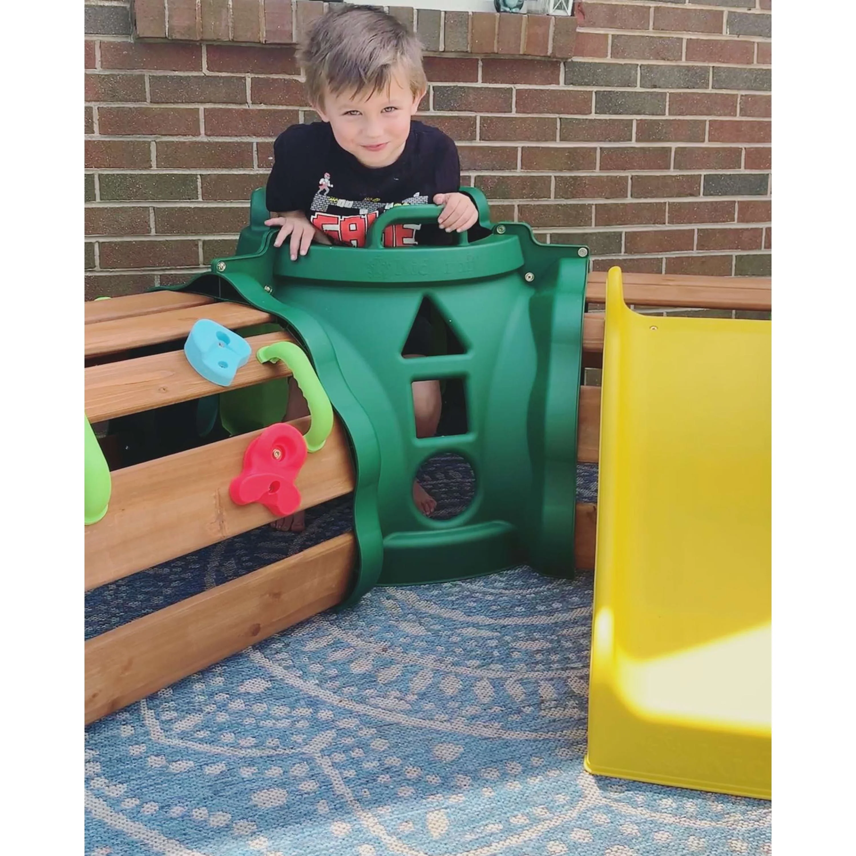 KidKraft Hideout Hollow Toddler Climber with Slide and Peek-a-Book Flap