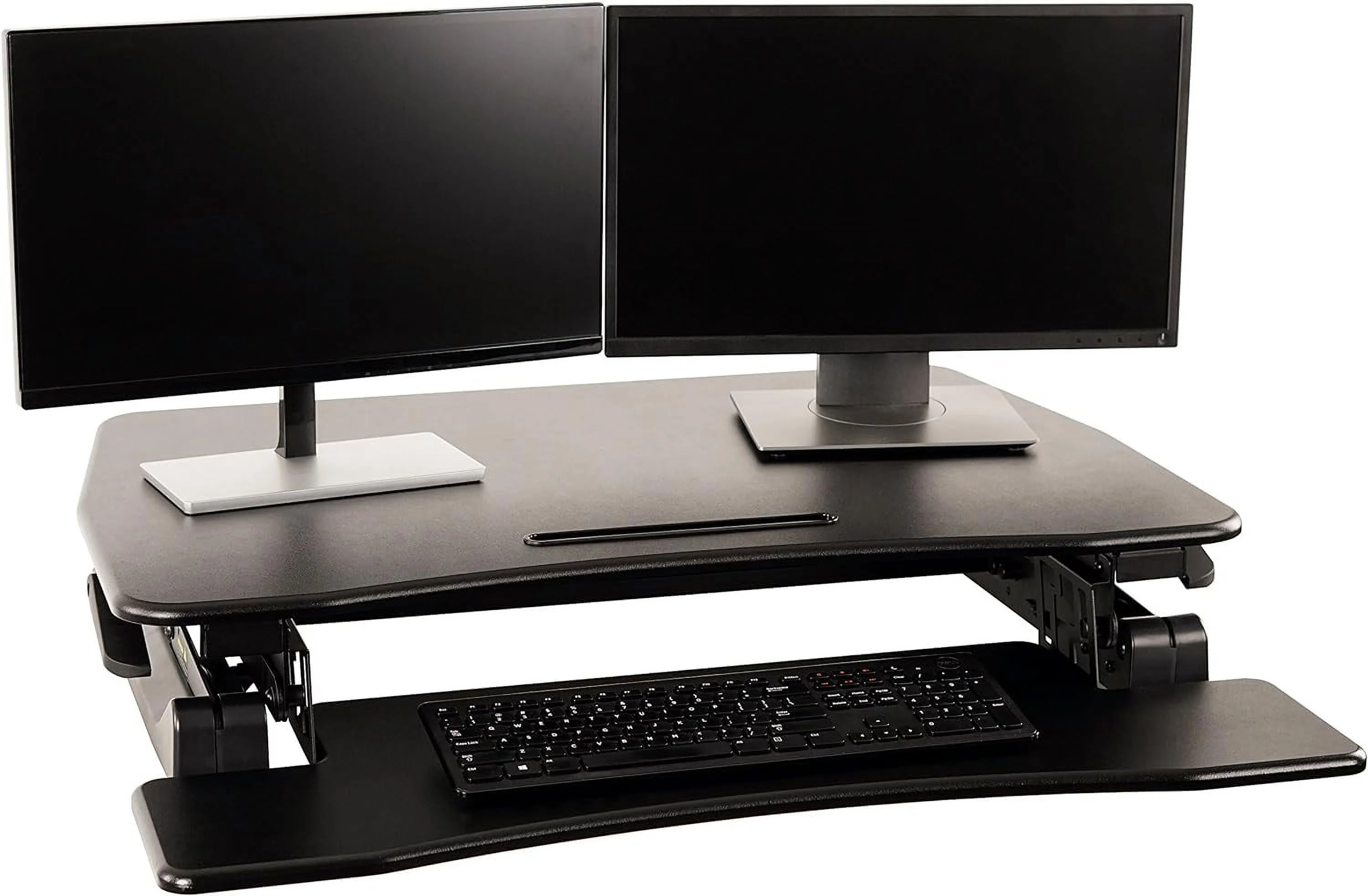 Standing Desk Converter 35 Inches - Height Adjustable Sit Stand Up Desk Riser Fits Dual Monitors, Laptop Stand