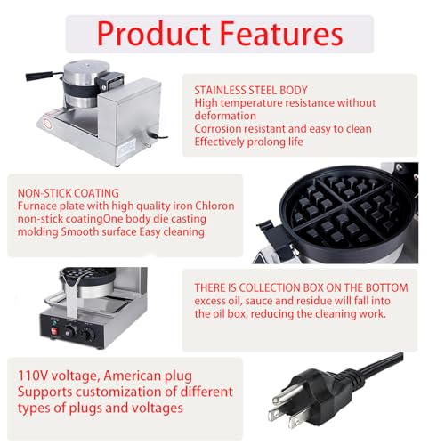 CPVKRY Cast Aluminum Stovetop Belgium Waffle Iron, 5.2 x 5.7 Inches Camping Waffle Maker Pan