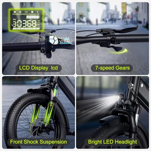 TST Folding Electric Bike for Adults, 1000W Peak Motor EBike with 36V 7.8Ah Removable Battery, Max Range 40 Miles 25 MPH Electric Bicycle