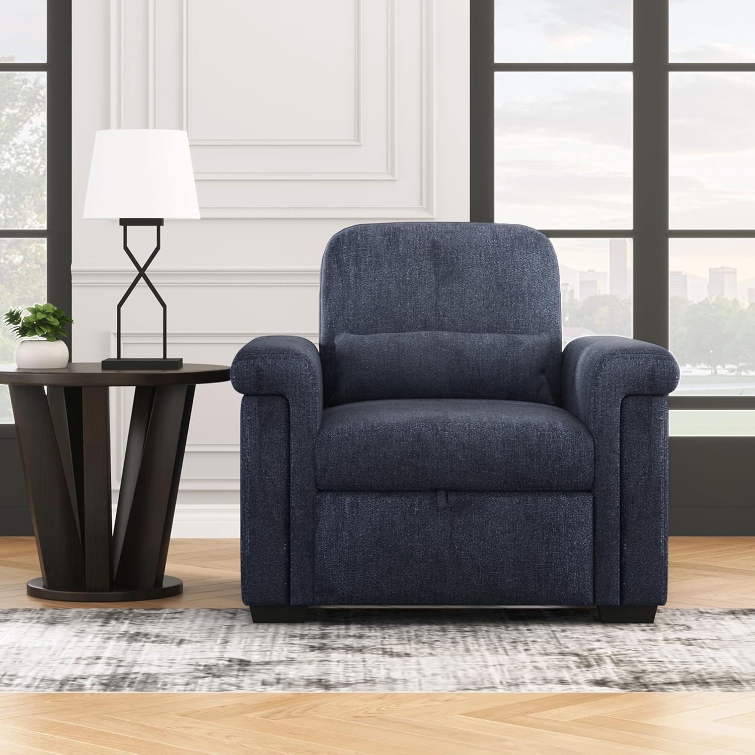3 in 1 Convertible Sleeper Chair Sofa Bed Pull Out Couch Adjustable Chair with Pillow, Adjust Backrest into a Sofa, Lounger Chair