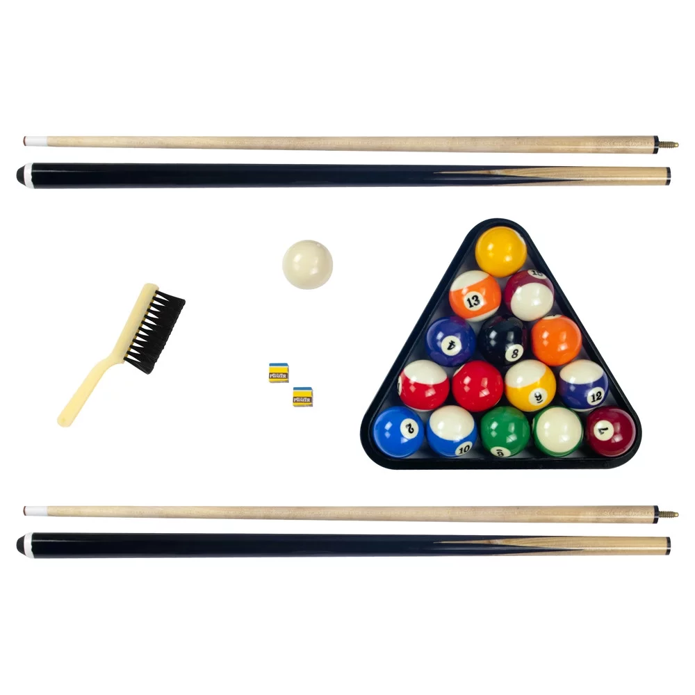 Hathaway Hustler 7-Foot Pool Table with Blue Felt, Internal Ball Return System, Easy Assembly, Pool Cues and Chalk - Curated Treasures Market