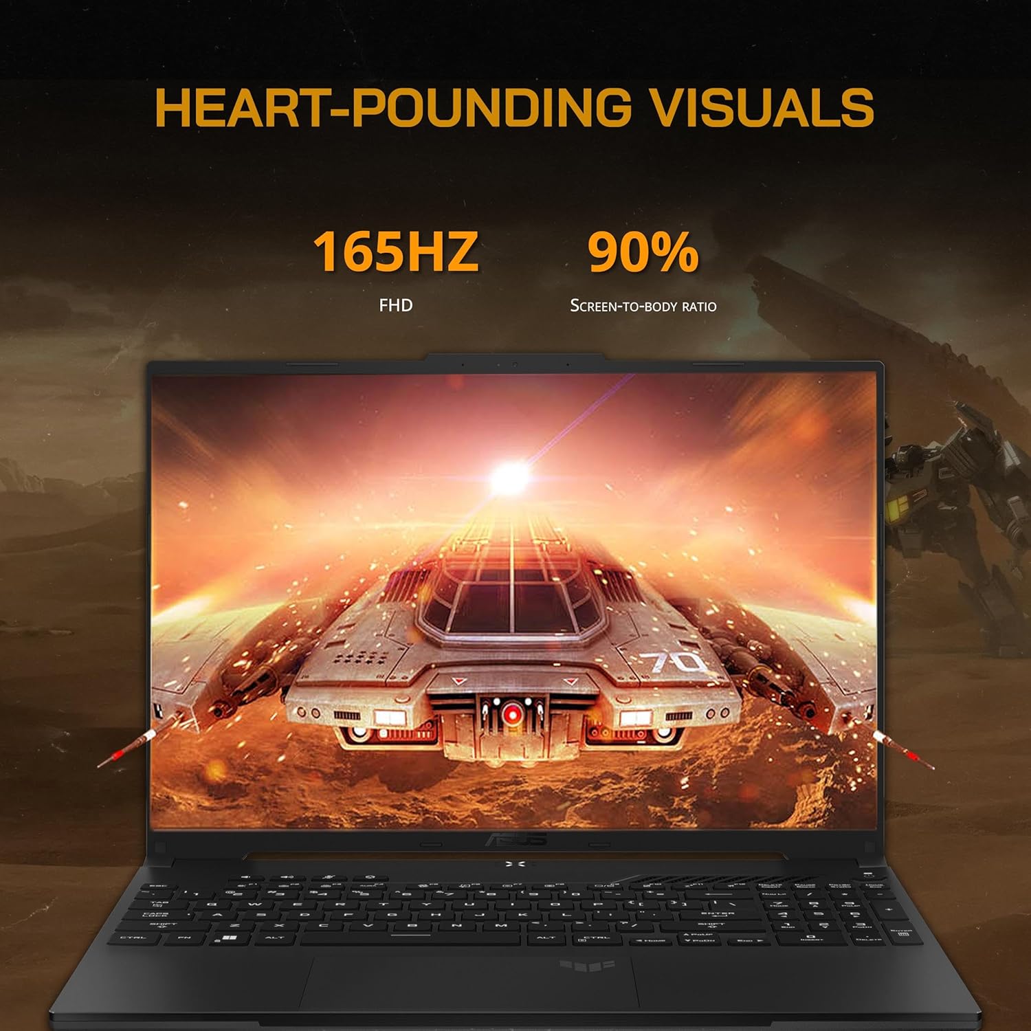 asus TUF A16 16'' FHD 165Hz Gaming Laptop, AMD Ryzen 7-7735HS, Radeon RX7600S V8G Graphics, 16GB DDR5 RAM, 512GB PCIe SSD, RGB Backlit Keyboard
