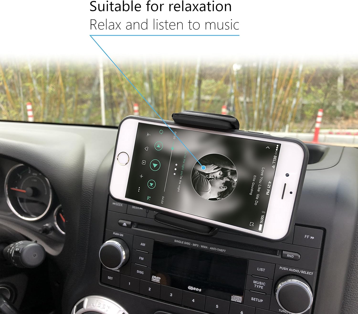 Bestaoo Car Mount Phone Holder with Storage Box, Dash Tray Multi-Mount Phone Stand for Jeep Wrangler JL JLU Gladiator 2018-2021
