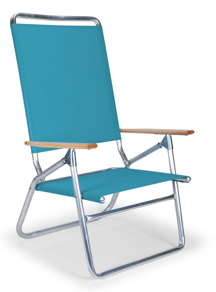 Telescope Casual Light and Easy High Boy Folding Beach Arm Chair, Blue White Stripe (71113601)