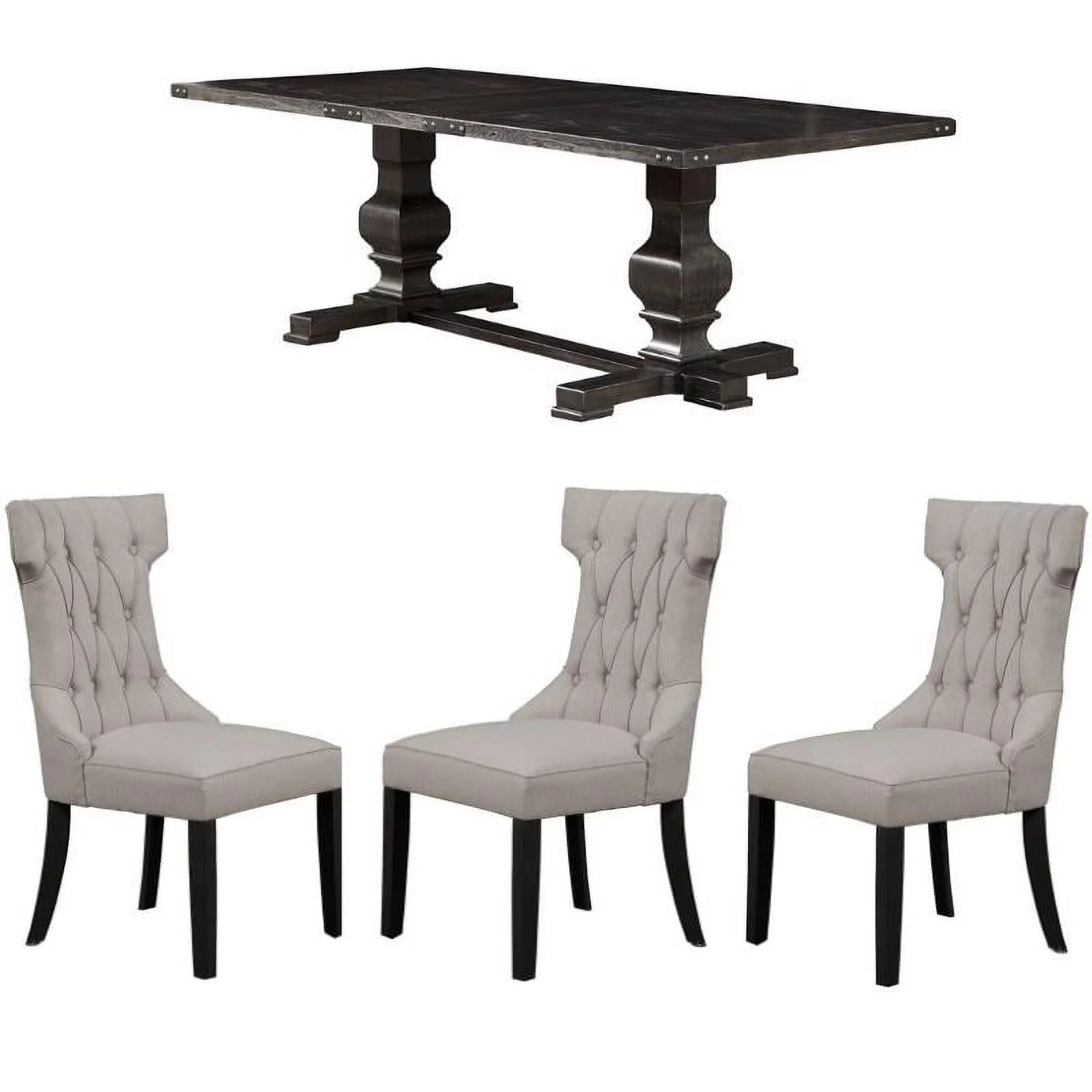 Home Square 4 Piece Furniture Set with Dining Table and Dining Side Chairs