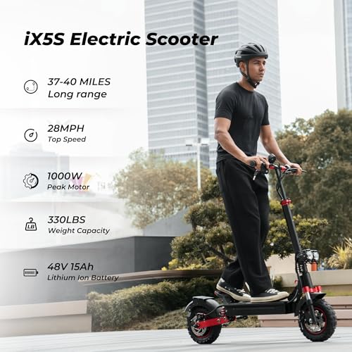 iScooter Electric Scooter, 40/43/50 Miles Long Range & 28/38 MPH Top Speed E Scooter
