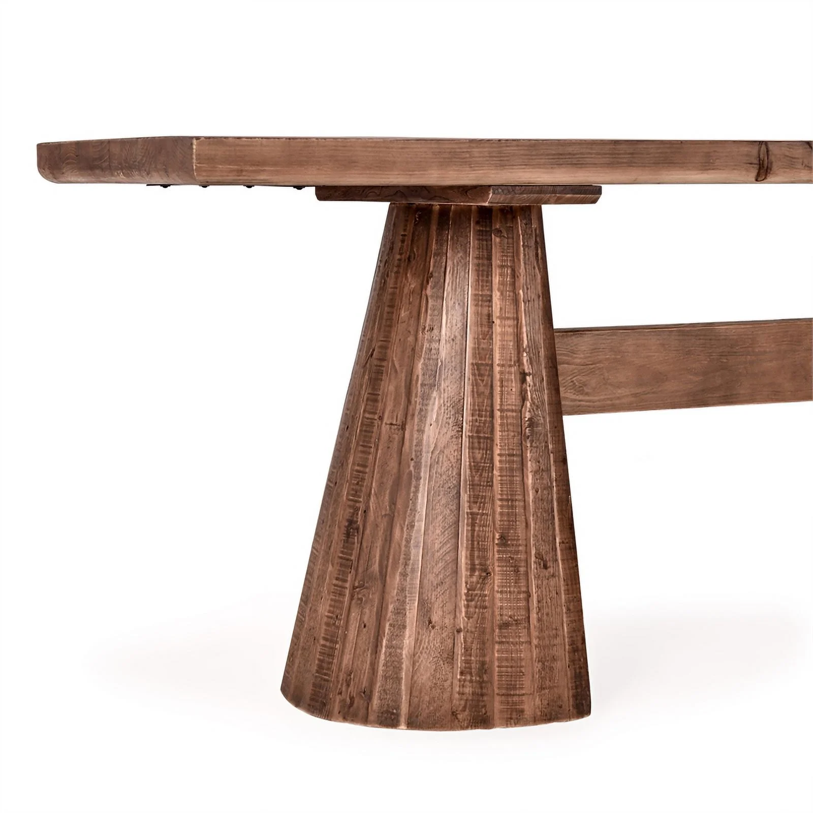 Pemberly Row 118" Reclaimed Pine Wood Counter Table Rustic Brown
