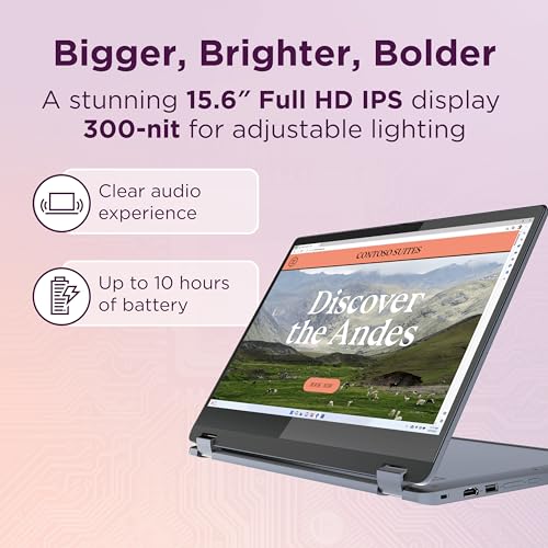 Lenovo IdeaPad Flex 3i Chromebook Laptop, Intel® UHD Graphics, 15.6” FHD Display, Intel Pentium N6000, 8GB RAM, 128GB SSD, 1920x1080 px, Touchscreen