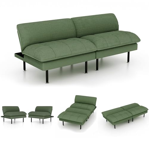 70" Futon Sofa Bed, 4 in 1 Multi-Function Couch Sleeper with Adjustable Backrest, Modern Convertible Futon, Recliner Small Loveseat for Living Room
