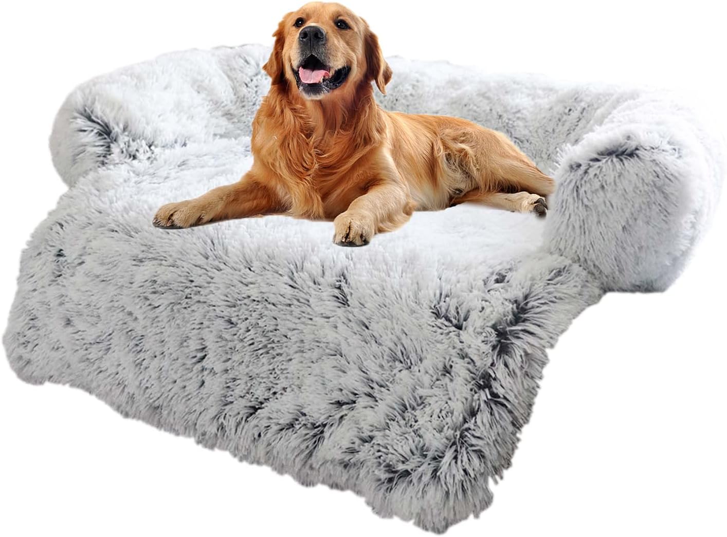 Plush Calming Dog Bed, Couch pet Bed for Furniture Protector, Dog Sofa Bed Washable for Large Medium Small Dogs and Cats