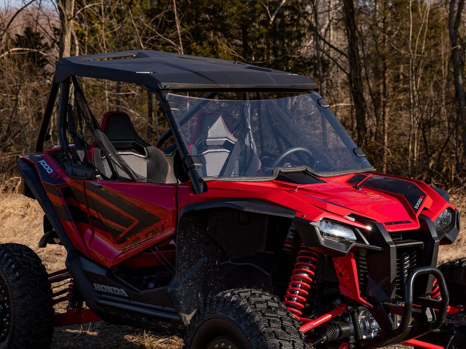 SuperATV Heavy Duty Scratch Resistant Full Windshield for 2019+ Honda Talon 1000X / 1000R / 1000X-4 | 1/4 Thick Polycarbonate that is 250X Stronger