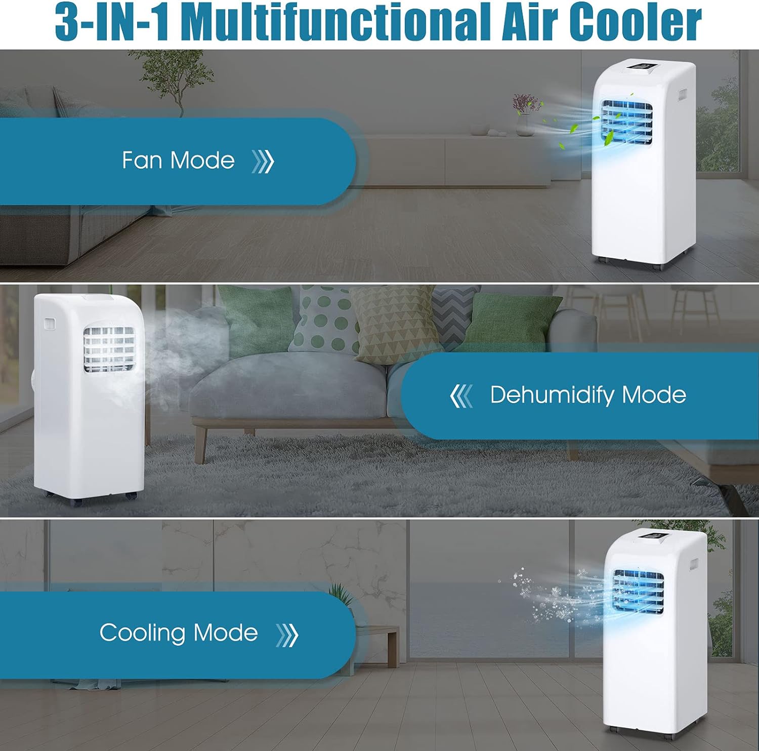 DORTALA 8000 BTU Portable Air Conditioner, AC Cooling Unit with Remote Control, Dehumidifier, 24H Timer, Window Kit, Cool Rooms Up to 400 Sq.Ft