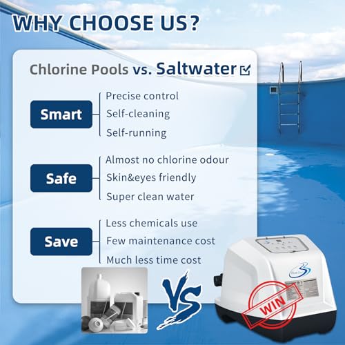BlueBay Saltwater chlorinator System Compatible with Above Ground Swimming Pools