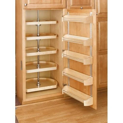 Rev-A-Shelf D-Shape Classic 5-Shelf Pantry Lazy Susan Turntable, Natural