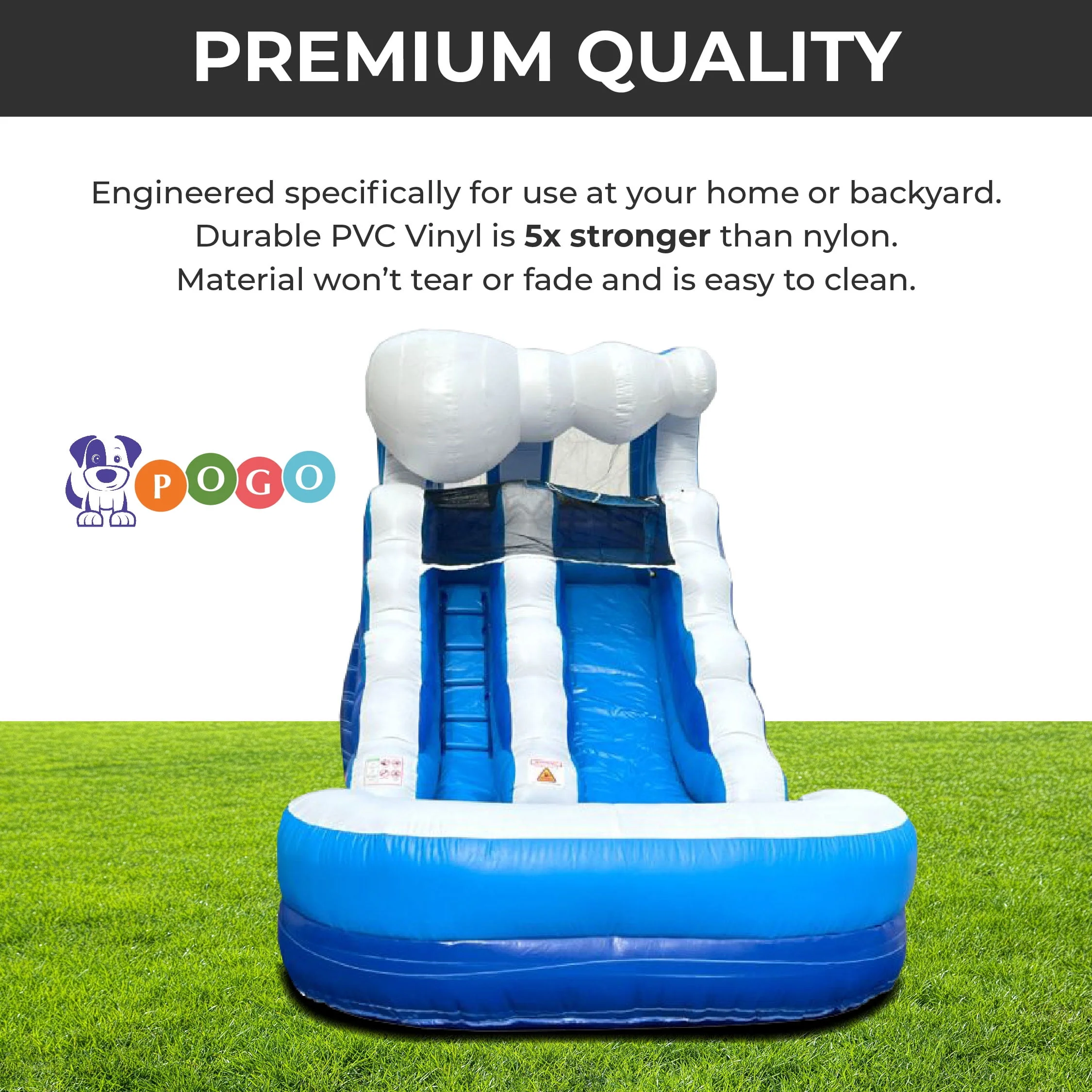 Pogo Bounce House Crossover Kids Inflatable Water Slide, Pink Unicorn with Blower, 12 ft