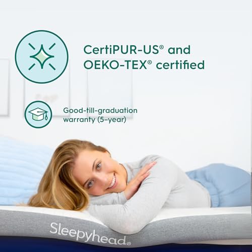 Sleepyhead Twin XL 2 Inch Gel Memory Foam Mattress Topper for College Dorm – Thick