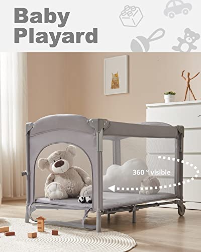 BEKA 4 in 1 Baby Bassinet Bedside Sleeper, Baby Bedside Crib 4 Functions, Bedside Bassinet Crib Sleeper, Playard, Changing Table