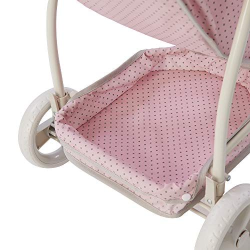 Olivia's Little World 2-in-1 Convertible Baby Doll Stroller with Retractable Canopy, All-Terrain Wheels, and Adjustable Handle