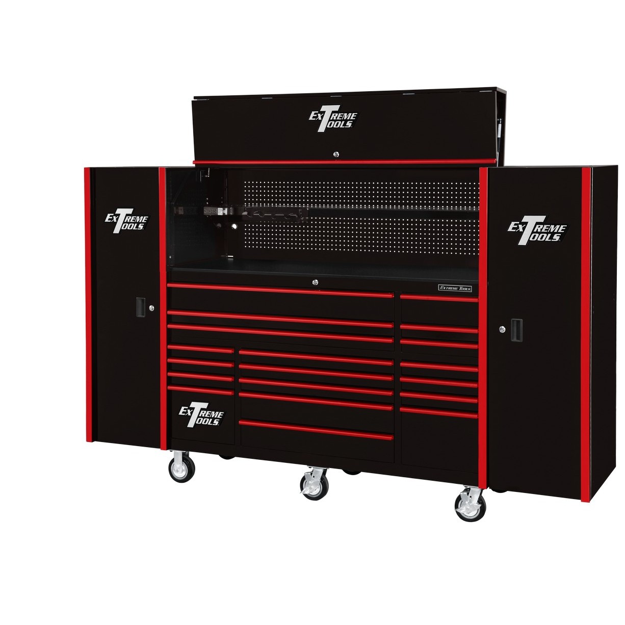 Extreme Tools 72 x 25 19 Drawers Roller, Hutch & 2 Side Lockers Combo
