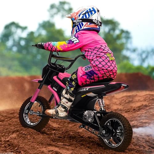 Electric Dirt Bike for Kids, 24V 350W Kids Electric Motorcycle, 3-Speed Modes & Up to 14.29 MPH, Metal Suspension Safe and Shock Proof